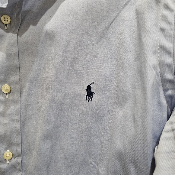 Ralph Lauren 17/43 Mens Blue Oxford Dress Shirt Large - Picture 6 of 7